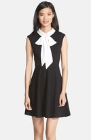 Thumbnail for your product : Betsey Johnson Bow Collar Stretch Jacquard Fit & Flare Dress