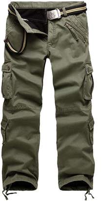 GUSER Men's Fashion Thick Lined Cold Weather Warm Straight Cargo Pants