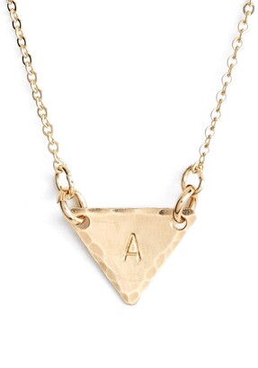 Nashelle 14k-Gold Fill Initial Triangle Necklace