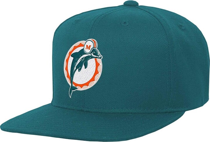 Youth Mitchell & Ness Aqua Miami Dolphins Retrodome Precurved Adjustable Hat