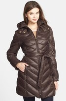 Thumbnail for your product : Ellen Tracy Belted Packable Down Coat (Online Only)