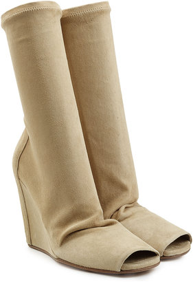 Rick Owens Suede Boots with Open Toe