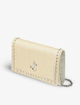 Thumbnail for your product : Jimmy Choo Varenne raffia and pearl-embellished clutch bag