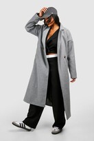 Thumbnail for your product : boohoo Belted Double Breasted Wool Look Coat
