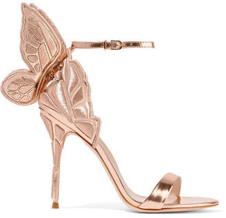 Sophia Webster Chiara Embroidered Metallic Leather Sandals - Pink