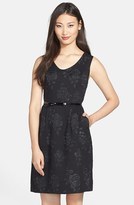 Thumbnail for your product : Ellen Tracy Rose Jacquard Sleeveless Fit & Flare Dress