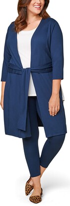 Seek No Further by Fruit of the Loom Women's Plus Size Ponte Open Front  Long Cardigan - ShopStyle