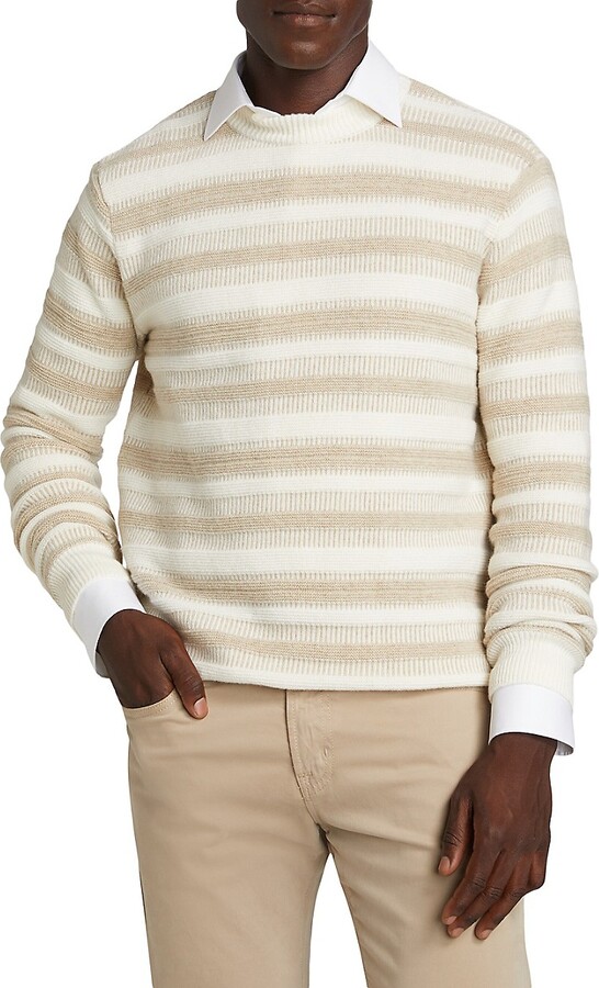 COLLECTION Raised Stripe Crewneck Sweater