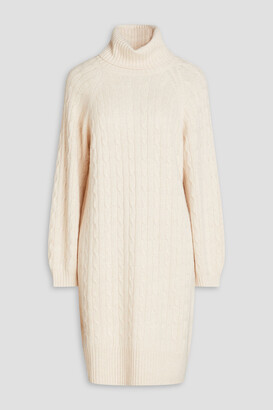 N.Peal Cable-knit cashmere turtleneck dress
