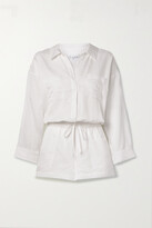 Thumbnail for your product : CAMI NYC Constanse Cotton And Silk-blend Jacquard Playsuit - White - medium