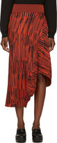Thumbnail for your product : Stella McCartney Black & Orange Striped Asymmetrical Sarouel Trousers