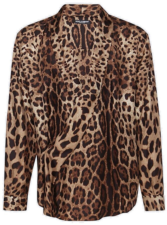 Dolce & Gabbana Leopard Print Long-Sleeved Shirt - ShopStyle