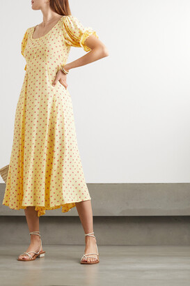 Faithfull The Brand + Net Sustain Linnie Floral-print Crepe Midi Dress -  Yellow - ShopStyle