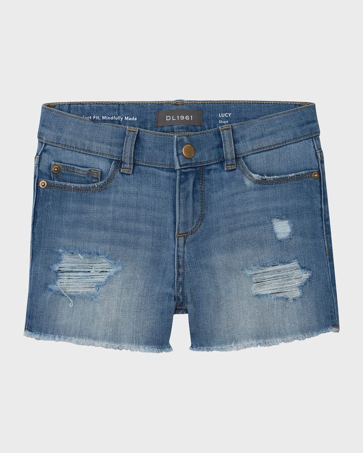 DL1961 Girl's Lucy Cut Off Denim Shorts, Size 7-16