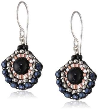 Miguel Ases Miguel Ases Onyx and Hematite Small Fan Drop Earrings