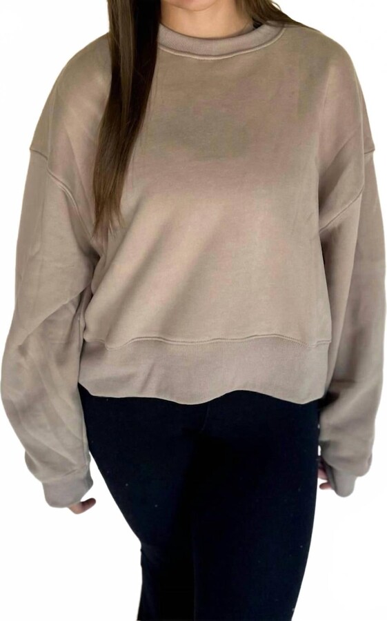 Pretty Follies Daely Dropped Shoulder Sweatshirt In Mocha