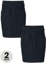 Thumbnail for your product : Top Class Girls School Uniform Jersey Tulip Skirts (2 Pack)