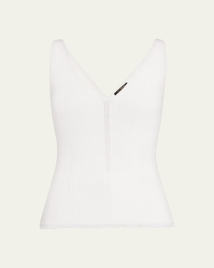 Kobi Halperin Finley Pointelle Rib Knit Cotton Tank