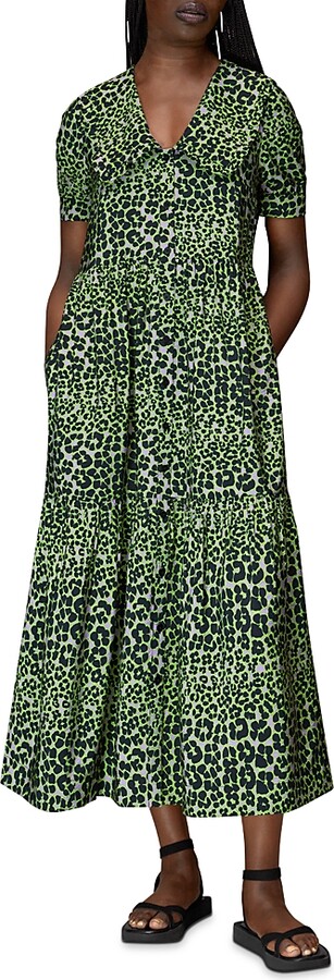Whistles Fluro Animal Print Collared Midi Dress ShopStyle