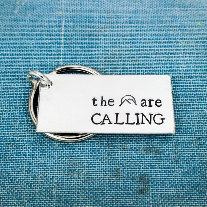 The Mountains Are Calling Keychain, Hiking, Outdoors, Travel, Handmade Keychain
