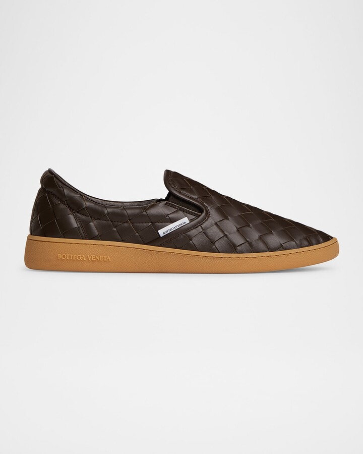 Bottega Veneta Men's Sawyer Intrecciato Leather Slip-On Sneakers