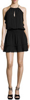Thumbnail for your product : Parker Williame Sleeveless Silk Blouson Mini Dress, Black