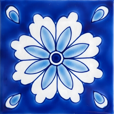 Casablanca Market Mediterranean Almeria 4'' X 4'' Hand Painted Ceramic Decorative Accent Tile