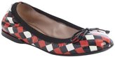Thumbnail for your product : Miu Miu Black And Red Check Patent Leather Ballet Flats
