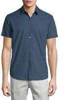 Thumbnail for your product : Theory Short-Sleeve Micro-Check Woven Sport Shirt, Theorist Multi
