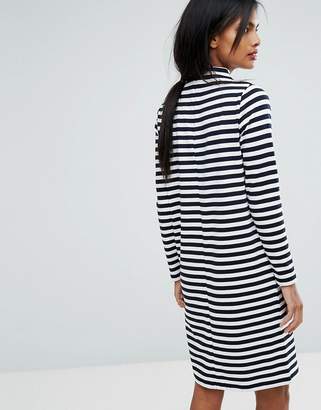 Vila Striped High Neck Sweater Dress