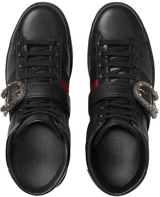 Gucci Ace high-top sneakers with Dionysus buckle