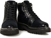 Thumbnail for your product : Balmain Chain-trimmed Sequined Leather Combat Boots