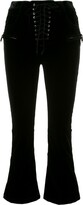 Thumbnail for your product : Unravel Project Velvet Cropped Lace-Up Trousers