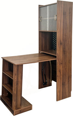 Latitude Run Folding Bublava with Storage Space-Saving Foldable Computer Bublava for Small Spaces Writing Study Table for Home Office Bedroom Dorm Apartment