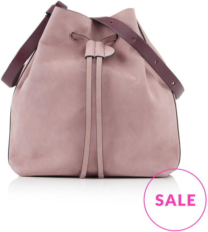 Whistles Everett Drawstring Suede Bucket Bag Dusky Pink ShopStyle