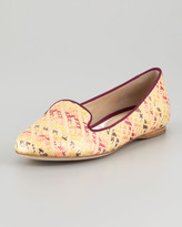 Thumbnail for your product : Vera Wang Hurley Raffia Smoking Slipper, Pink/Multicolor