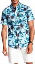 Thumbnail for your product : Burnside Short Sleeve Palm Tree Print Woven Regular Fit Shirt