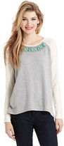Thumbnail for your product : Kensie Embellished Neckline Top