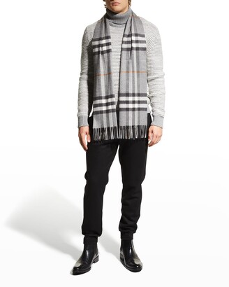 Burberry Men's Giant Check Cashmere Scarf - ShopStyle Scarves