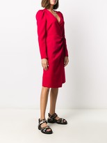 Thumbnail for your product : RED Valentino V-neck asymmetric hem midi dress