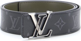 LOUIS VUITTON belt leather Black Black mens Used –