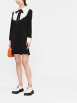 Thumbnail for your product : RED Valentino Lace-Bib Long-Sleeved Minidress