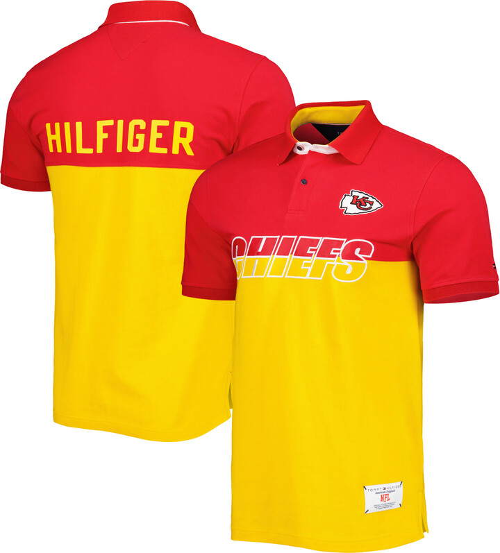 Men's Tommy Hilfiger Yellow/Red Kansas City Chiefs Color Block Polo