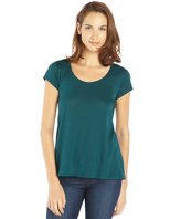 Thumbnail for your product : Dex green and black stretch knit mesh back hi-low tee