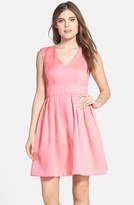 Thumbnail for your product : Betsey Johnson Jacquard V-Neck Fit & Flare Dress