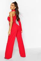 Thumbnail for your product : boohoo One Shoulder Wide Leg Cut Side Jumpsuit
