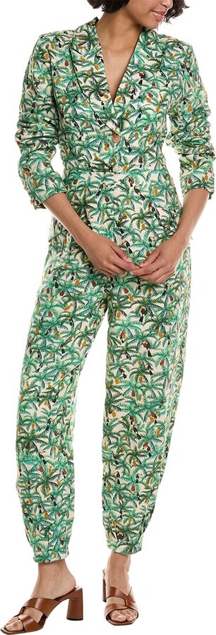 Farm Rio Toucans Blazer Linen Jumpsuit - ShopStyle