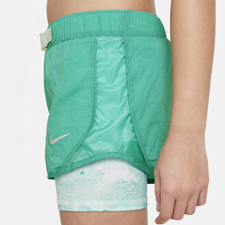 Nike Tempo Big Kids' (Girls') Tie-Dye Running Shorts in Green