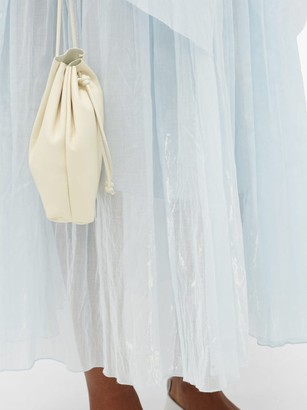 Vika Gazinskaya Crinkle-pleat Waterfall-panel Cotton-batiste Skirt - Blue