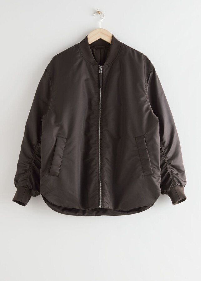 And other stories Oversized Zip Bomber Jacket - ShopStyle
